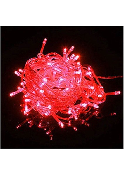 10MT Kırmızı 100 LED Fişli Noel Parti Yılbaşı Ağaç Dekoratif Aydınlatma Lambası Animasyonlu Süsleme