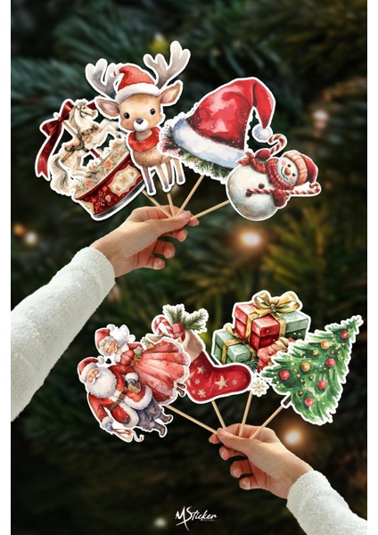 Yılbaşı Kış Temalı Renkli Cupcake Kürdan Süsü, 16'lı Paket, Şık ve Eğlenceli Tasarım fiyatları