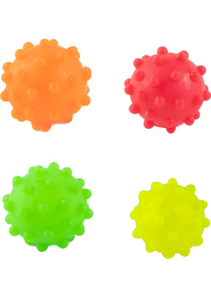 Oyuncak Top Işıklı Sesli Oyun Sevimli Oyun Topu Dörtlü Set 6 cm