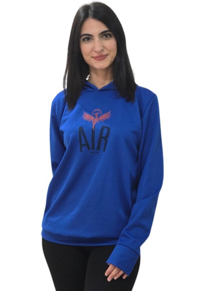 Air Baskılı Kapüşonlu Sweatshirt (Lacivert)
