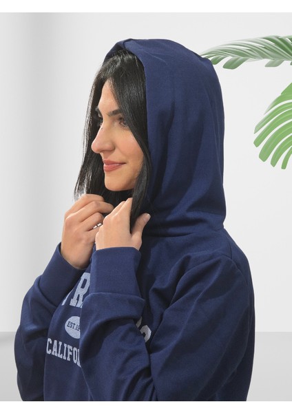 San Fransisco Baskılı Kapüşonlu Sweatshirt (Lacivert) fırsatları