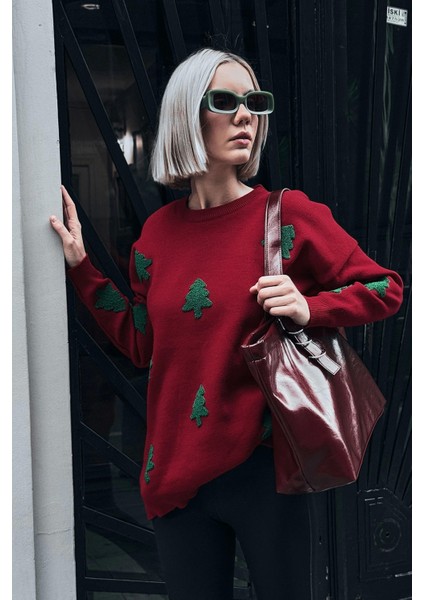 Kadın Nakış Detaylı Triko Kazak T3155