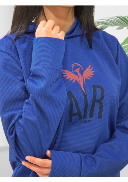 Air Baskılı Kapüşonlu Sweatshirt (Lacivert) modelleri