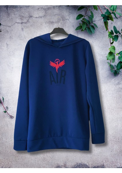 Air Baskılı Kapüşonlu Sweatshirt (Lacivert) indirimleri