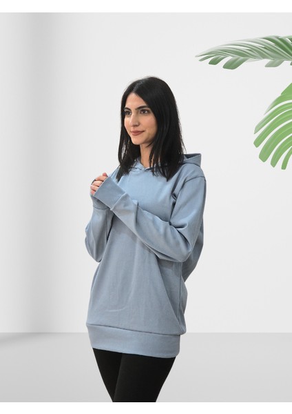 Düz Kapüşonlu Swaetshirt (Gri) fiyatları