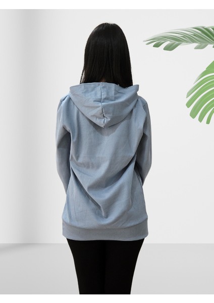 Düz Kapüşonlu Swaetshirt (Gri) indirimleri