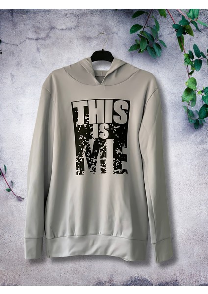 Baskılı Kapüşonlu Sweatshirt (Gri) indirimleri