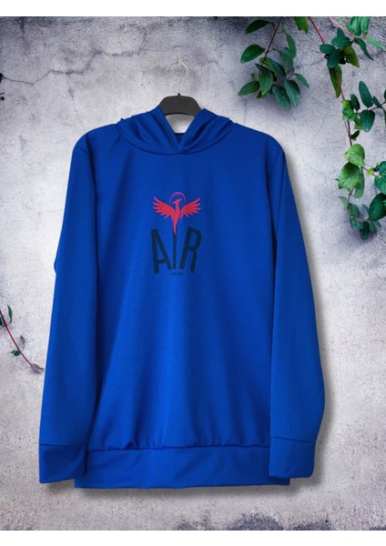 Air Baskılı Kapüşonlu Swaetshirt (Mavi) fırsatları