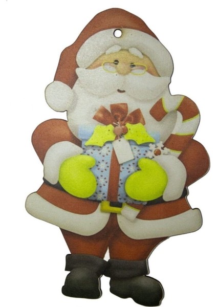 Ahşap Noel Baba Büyük Ağaç Süsü