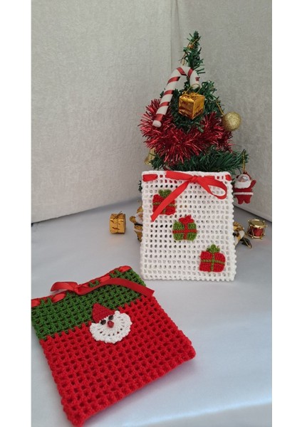 El Örgüsü Yılbaşı Çorap Kesesi Noel Baba Yeni Yıl Kırmızı Yeşil Hediye fırsatları
