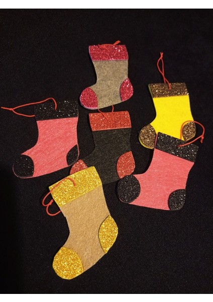 Yılbaşı Noel Ağacı Süsü Çorap Dekorasyon 6 Adet modelleri