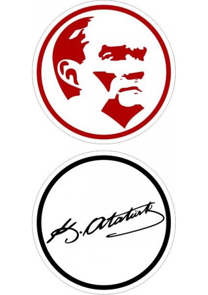 Atatürk Damla Etiker Sticker 5cm x 5cm