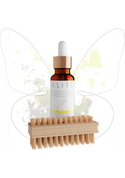 Tırnak Bakım Paketi (Güçlendirici, Besleyici Tırnak Bakım Yağı 20 ml + Ahşap Tırnak Fırçası)