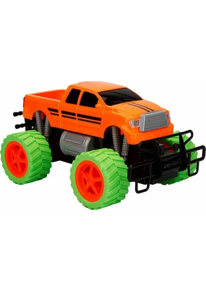 Suncon 1:18 Uzaktan Kumandalı Neon Jumbo Weels USB Şarjlı Araba 26 cm 32961 Turuncu Pickup