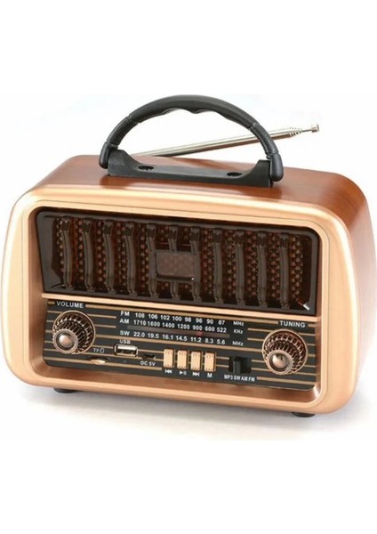 NS-8067 Radyo USB / Tf Kart / Fm Retro Taşınabilir Bluetooth Hoparlör
