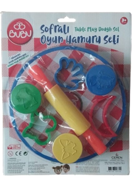 Sofralı Oyun Hamuru Seti ve 3x15gr Hamur OH0002 Mavi Masa