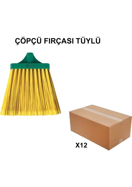 Izmir Fırça Arge Toptan Çöpçü Fırçası Tüylü - 12 Adet