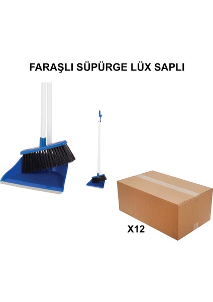 Izmir Fırça Arge Toptan Faraşlı Süpürge Lüks Saplı - 12 Adet