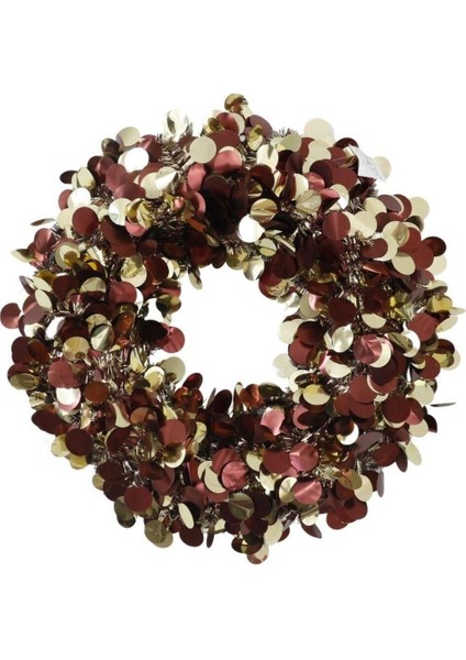 Yılbaşı Ön Kapı Süsü Yeni Yıl Noel Dekorasyon Kırmızı Gold Çelenk