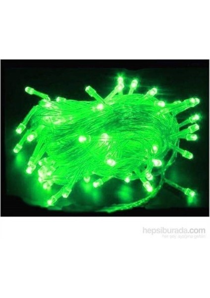 10MT Yeşil 100 LED Fişli Noel Parti Yılbaşı Ağaç Dekoratif Aydınlatma Lambası Animasyonlu Süsleme