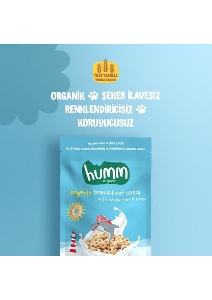 Nessiworld Humm Organik Tam Tahıllı ve Ballı Kahvaltılık Gevrek 80 gr