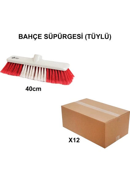 Izmir Fırça Arge Toptan Bahçe Süpürgesi 40 Cm (Tüylü) - 12 Adet