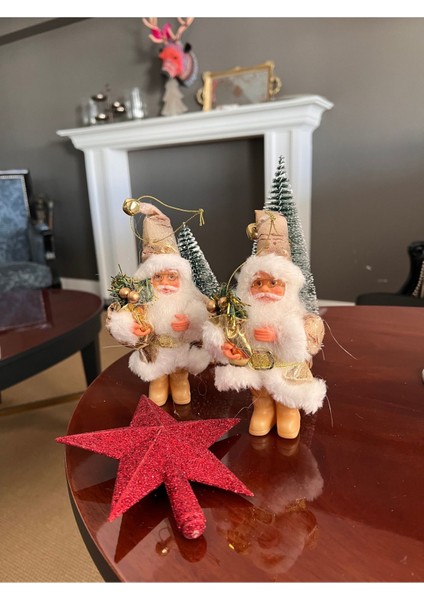 Gold Noel Baba 13 cm Ipli Altın Yılbaşı Yeniyıl Newyear Christmas Dekor Süs Sakallı Çanlı fırsatları