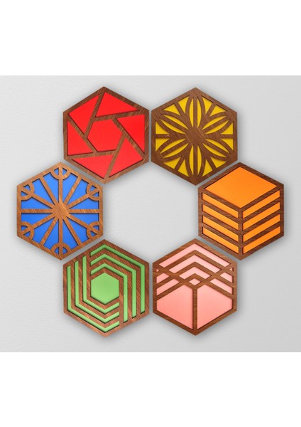 Dekoratif Duvar Dekoru Tablo Mdf Renkli 3mm 25 cm x 21.5 cm Geometrik Şekiller Veya Kendinize fırsatları