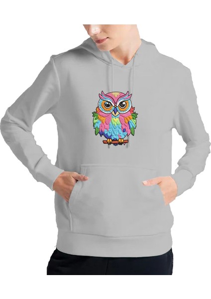 Kadın Tişört Hoodie 3 Iplik Nakış Kalın Pamuklu Kapüşonlu