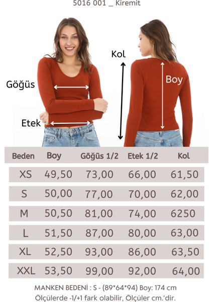 V Yaka Slim Fit Tişört-Kiremit