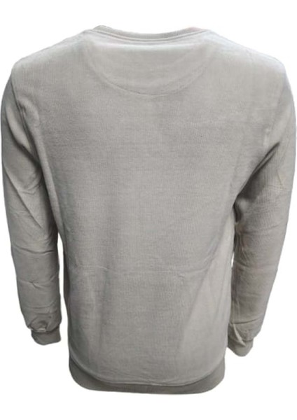 R02706 Erkek Basic Selanik Sıfır Yaka Sweatshirt - Rey Polo - Bej fiyatları