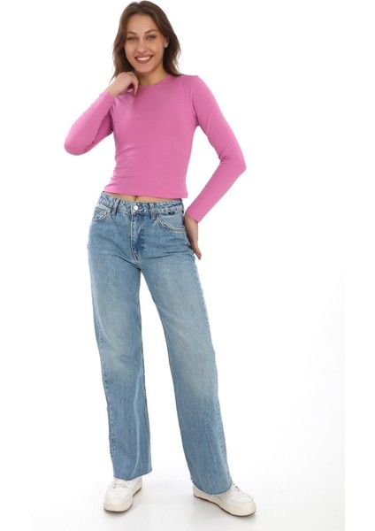 Likralı Pamuk Tişört-Slim Fit -Koyu Pembe fiyatları