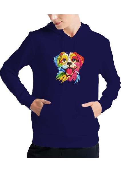 Kadın Tişört Hoodie 3 Iplik Nakış Kalın Pamuklu Kapüşonlu