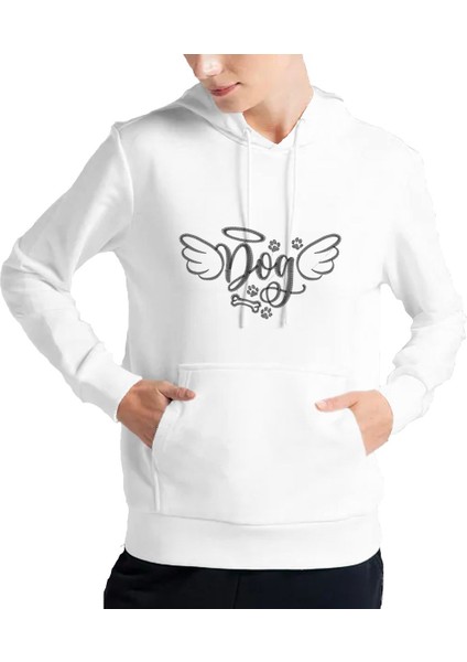 Kadın Tişört Hoodie 3 Iplik Nakış Kalın Pamuklu Kapüşonlu