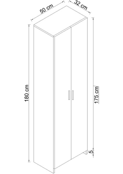 180 Cmçok Amaçlı Dolap