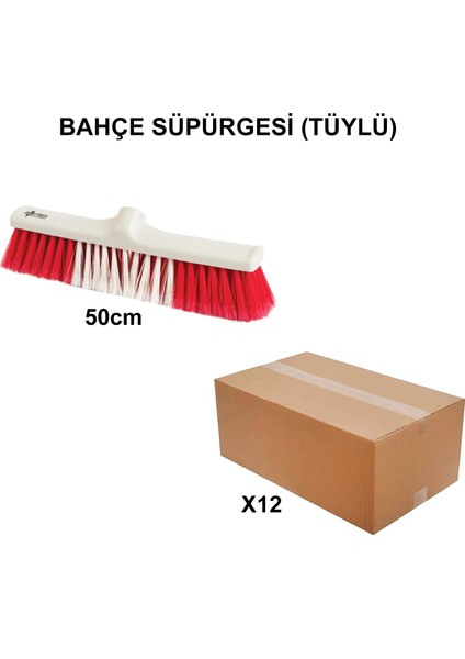 Izmir Fırça Arge Toptan Bahçe Süpürgesi 50 Cm (Tüylü) - 12 Adet