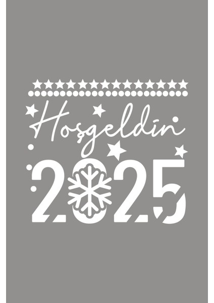 Beyaz Hoşgeldin 2025 Yazısı ve Kar Tanesi Cam Vitrin Süsü, Şık ve Zarif Dekorasyon Parçası indirimleri