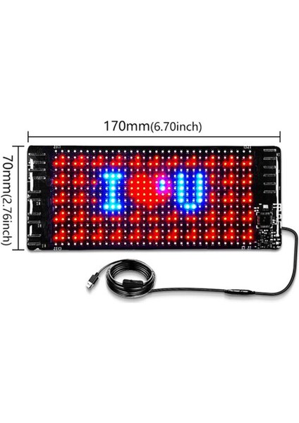 Araç Car LED Ekran Tabelaları Kayan Yazı Kişiselleştirilebilir Uygulama Kontrolü(17-7cm)