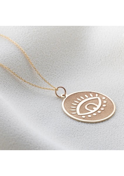 14 Ayar Altın Yuvarlak Kirpik Göz Kolye fırsatları