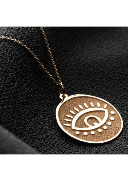 14 Ayar Altın Yuvarlak Kirpik Göz Kolye indirimleri