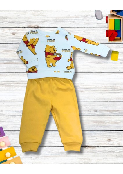 Winnie The Pooh Baskılı Aylık Erkek Bebek Takım fiyatları