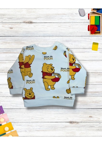 Winnie The Pooh Baskılı Aylık Erkek Bebek Takım modelleri