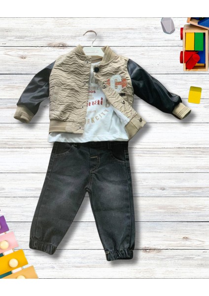 Erkek Bebek Aylık Deri Ceket Sweat Pantolon Takım fiyatları