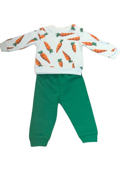 Havuç Baskılı Aylık Erkek Bebek Takım