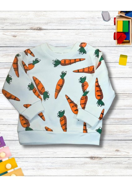 Havuç Baskılı Aylık Erkek Bebek Takım modelleri