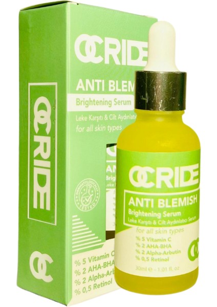 Anti Blemish Brightening Cilt Serumu Vegan Leke Karşıtı & Cilt Aydınlatıcı, 30 ml