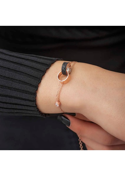 Gümüş Rose Iç Içe Geçmiş Halka Bileklik modelleri