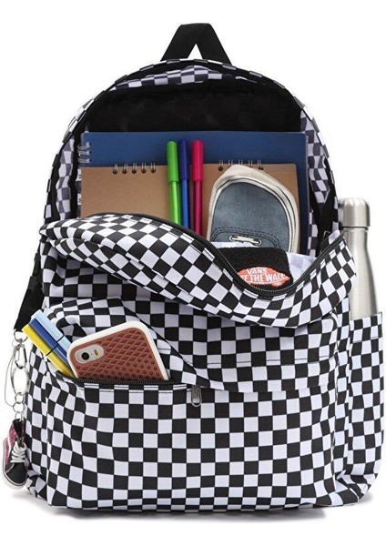 Mn Old Skool Check Backpack Sırt Çantası Damalı Beyaz