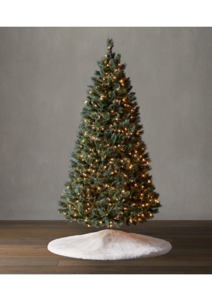 Peluş Yılbaşı Ağacı Örtüsü Yılbaşı Çam Ağacı Örtüsü Beyaz 100 cm Çaplı