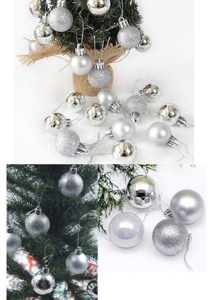 Gümüş Gri 6lı Yılbaşı Top Süs 4cm Çam Ağacı Süsleri Noel Dekorasyon Cici Top Silver Aynalı Süsleme fiyatları